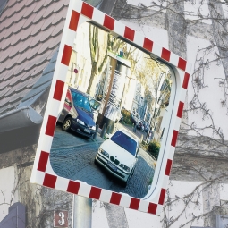 Verkehrsspiegel, BxH 600x400 mm, Sekurit 2, für Innen und außen, max. Beobachterabstand 6 m, Gewicht 10 kg