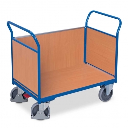 Dreiwandwagen mit Holzwänden, LxBxH 1190x700x1015 mm, Tragkraft 500 kg