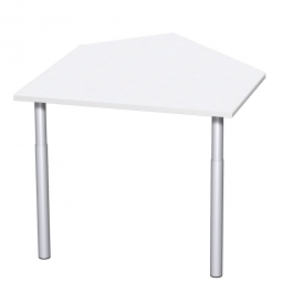 Datenanbautisch PREMIUM rechts, Weiß/Silber, BxTxH 1060x1225x680-820 mm, höhenverstellbar