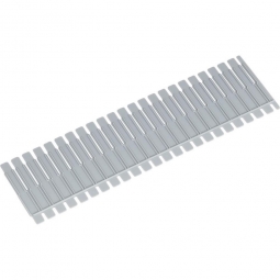 Steckunterteiler für Stapelbehälter 600x400 mm, grau, LxH 352x100 mm, 4 mm dick, Verstellraster 15 mm