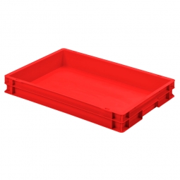 Euro-Geschirrkasten mit 2 Griffleisten, PP, LxBxH 600x400x75 mm, 15 Liter, rot