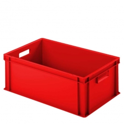 Euro-Stapelbehälter mit 2 Durchfassgriffen, LxBxH 600x400x220 mm, rot