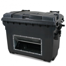 Streugutbehälter mit Entnahmeöffnung, Inhalt 660 Liter, anthrazitgrau, BxTxH 1360x765x1000 mm