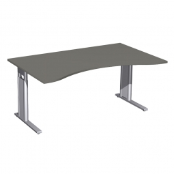 Schreibtisch PREMIUM höhenverstellbar, Graphit/Silber, BxTxH 1800x800/1000x680-820 mm