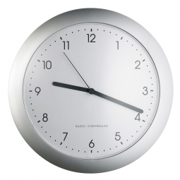 Funk-Wanduhr, silber, Ø 300 mm