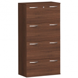 Hängeregistraturschrank PRO, 4OH, Nussbaum, BxTxH 800x425x1536 mm