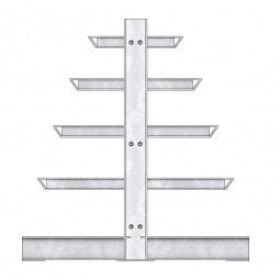Kragarm-Anbauregal, doppelseitige Ausführung, BxTxH 1000 x 400/600/800/1000/1200 x 2000 mm, Achsmaß 1000 mm