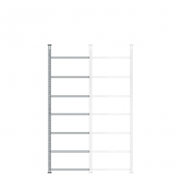 Ordner-Anbauregal mit 7 Böden, kunststoffbeschichtet, Schraubsystem, BxTxH 750x600x2550 mm
