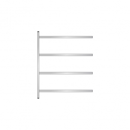 Edelstahl-Steck-Anbauregal, BxTxH 1475x500x1800 mm, mit 4 Regalböden T: 450 mm