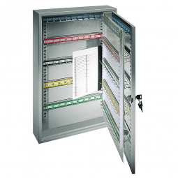 Schlüsselschrank 1-türig, mit 50 Haken, lichtgrau, BxTxH 380x80x550 mm
