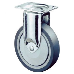 Schwere Apparate-Bockrolle, Rad-ØxB 80x21 mm, Tragkraft 80 kg, grau