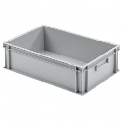 Euro-Geschirrkasten mit 2 Griffleisten, PP, LxBxH 600x400x175 mm, 35 Liter, grau