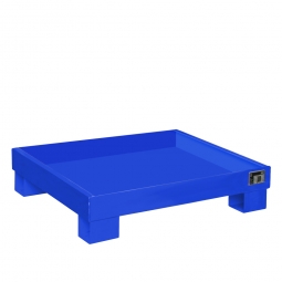 Auffangwanne für 60 Liter Fässer, LxBxH 900x800x220 mm, Volumen: 68 Liter, blau RAL 5012