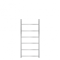 Ordnerregal mit 6 Böden, glanzverzinkt, Schraubsystem, BxTxH 1000x300x2200 mm