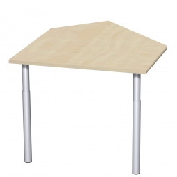 Datenanbautisch PREMIUM rechts, Ahorn/Silber, BxTxH 1060x1225x680-820 mm, höhenverstellbar