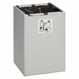 Abfall- und Wertstoff-Trennsystem, BxTxH 360x405x570 mm, 60 Liter, 1-fach, lichtgrau