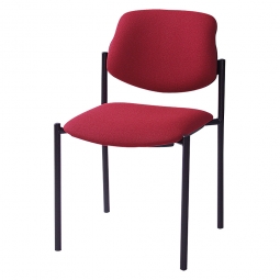 Besucherstuhl, Gestell schwarz, Polster rot, stapelbar, BxTxH 500x550x820 mm, Sitzhöhe 460 mm, max. Tragkraft 110 kg