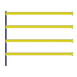 Weitspann-Steck-Anbauregal, mit 4 Holzbodenebenen, HxBxT 2500x3040x405 mm, Holzböden 25 mm stark, naturbelassen