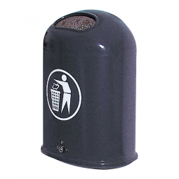 Feuerverzinkter Abfallbehälter mit Bodenklappe, 45 Liter, anthrazit, BxTxH 430x330x600 mm
