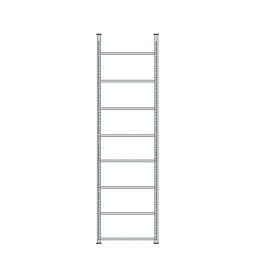 Ordnerregal mit 8 Böden, kunststoffbeschichtet, Schraubsystem, BxTxH 750x300x2900 mm