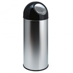 Push-Abfallbehälter mit Innenbehälter, Edelstahl, Inhalt 55 Liter, HxØ 820x310 mm