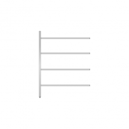 Aluminium-Anbauregal mit 4 Gitterböden, Stecksystem, BxTxH 1375x500x1800 mm, Nutztiefe 480 mm