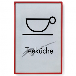 Türschild "Rom", rubinrot RAL 3003, 215x300 mm, DIN A4