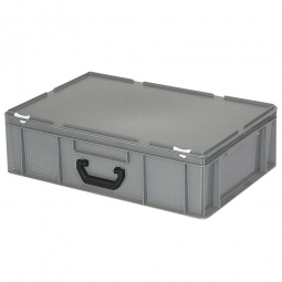 Euro-Koffer, LxBxH 600x400x180 mm, grau, mit 1 Tragegriff auf einer Längsseite