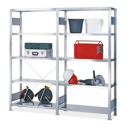 Fachboden-Komplettregal Economy mit 10 Böden, Stecksystem, BxTxH 2090x535x2000 mm, Tragkraft 150 kg/Boden, glanzverzinkt