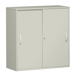 Schiebetürschrank PRO 3 Ordnerhöhen, lichtgrau, BxHxT 1200x1152x425 mm