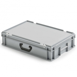 Euro-Koffer aus PP mit Tragegriff, LxBxH 600x400x130 mm, grau