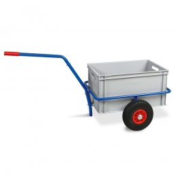 Handwagen mit Kunststoffkasten, H 320 mm, grau, LxBxH  1250x640x660 mm, Tragkraft 200 kg