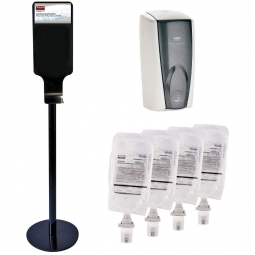 Spar-Set 6-teilige mobile Desinfektionsstation, berührungsloser Desinfektionsspender, Ständer für Spender, Rubbermaid Händedesinfektion Alkohol Plus